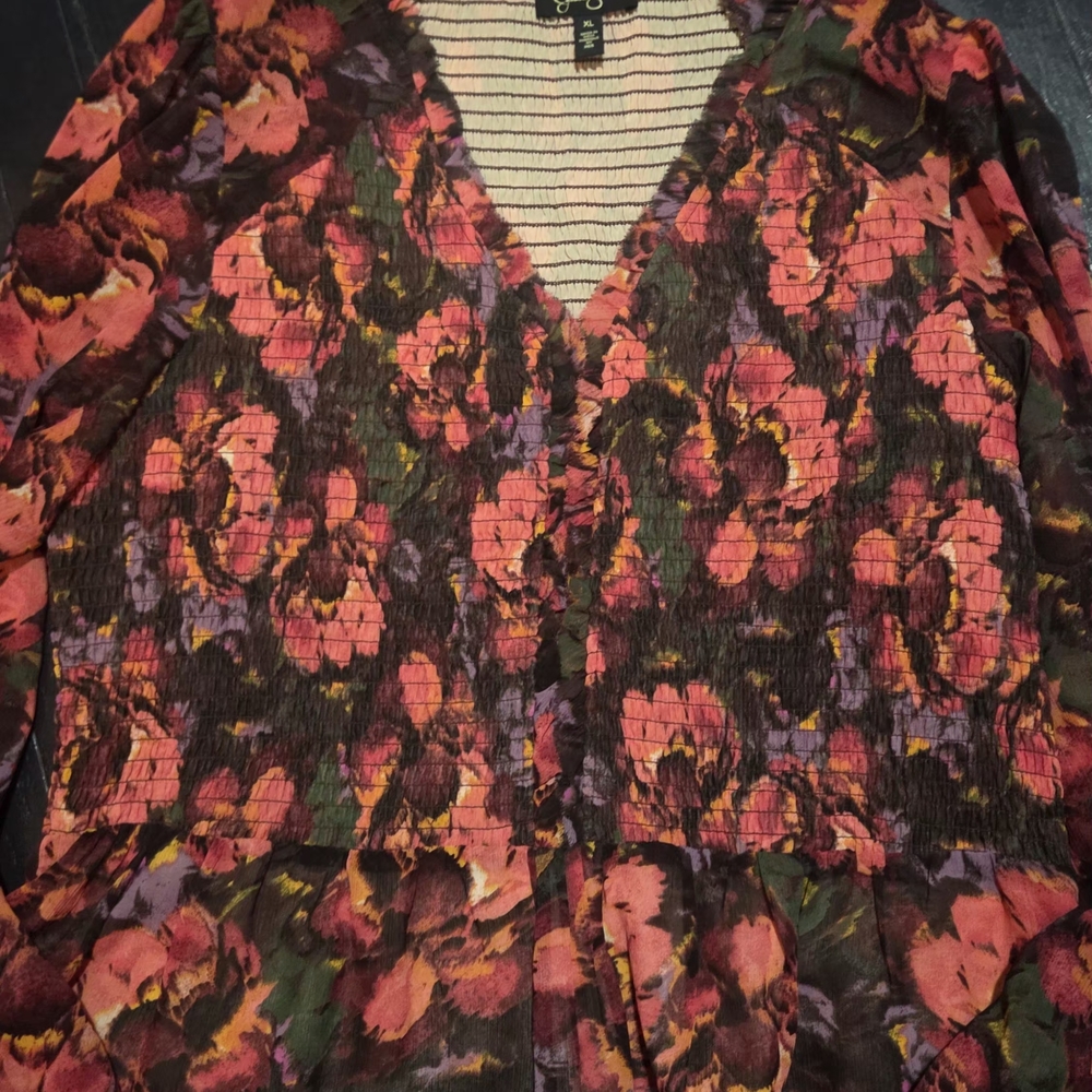 Jessica Simpson Floral Blouse - Pink and Purple